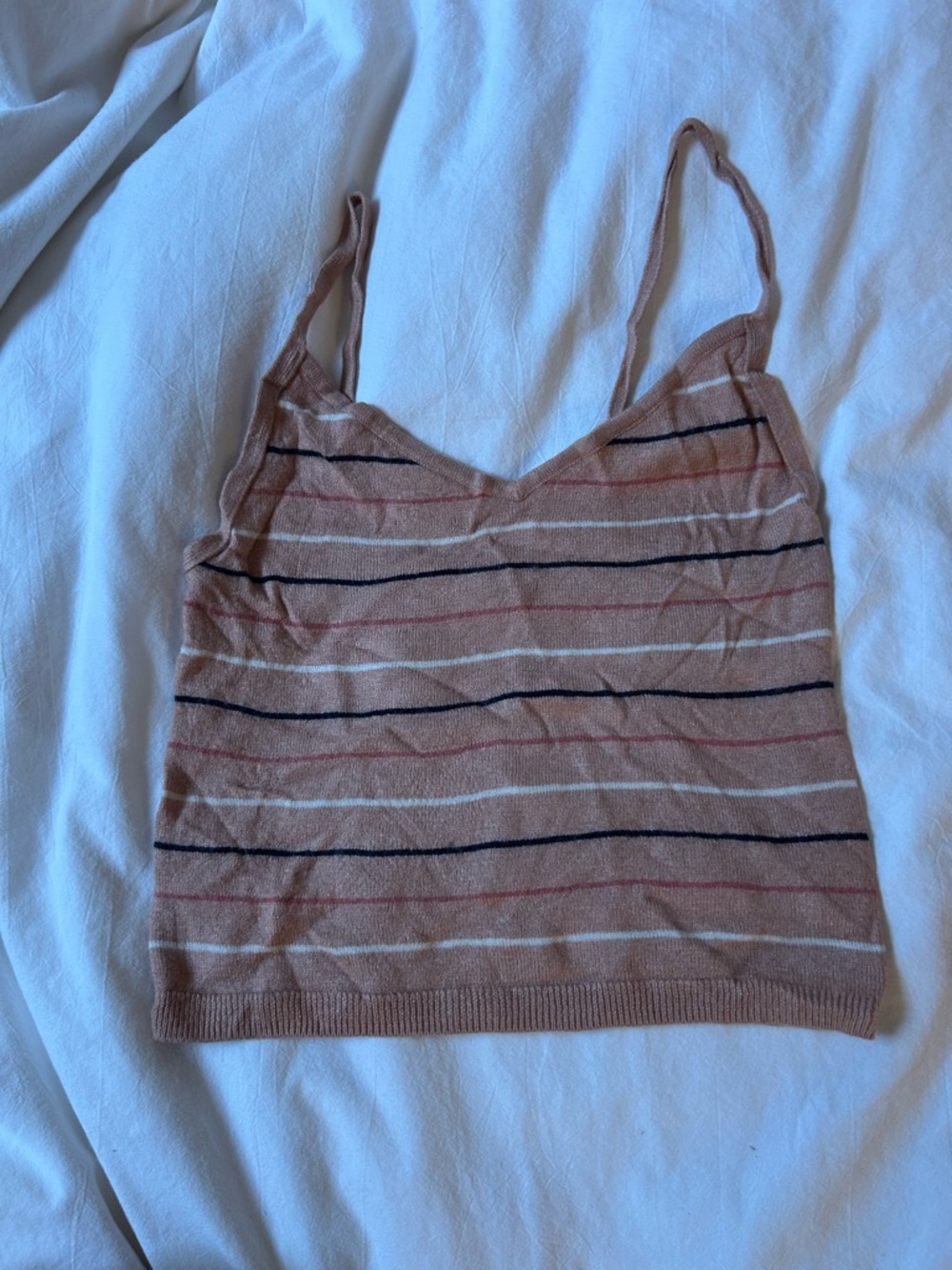 Striped Knit Cami Tank Top in Mauve